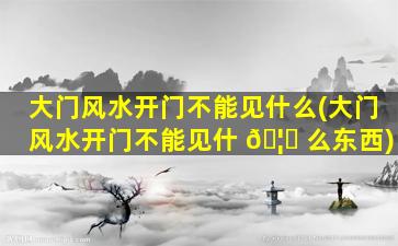 大门风水开门不能见什么(大门风水开门不能见什 🦍 么东西)